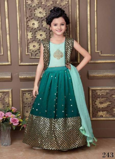 Green Colour Aaradhna 33 Exclusive Wedding Wear Kids Lehenga Collection 243